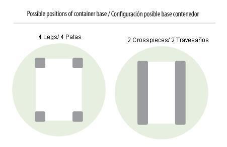 Contenedor 1000x600 mm, 250 Litros, fondo y paredes cerradas - Imagen 2