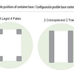 Contenedor 1000x600 mm, 250 Litros, fondo y paredes cerradas - Imagen 2