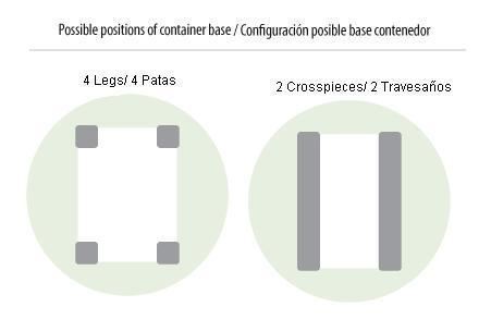 Contenedor 1000x600 mm, 250 Litros, Fondo y paredes ranuradas - Imagen 2