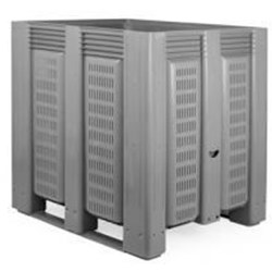 Contenedor Plástico 1200x1000 mm, 1120 Litros, fondo y paredes ranuradas - Imagen 1