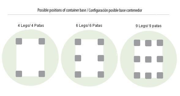 Contenedor Plástico 1200x1000 mm, 376 Litros, fondo y paredes ranuradas - Imagen 4