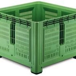 Contenedor Plástico 1200x1200 mm, 900 Litros, paredes y fondo ranurado - Imagen 1