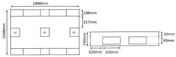 Palet 1000x1000mm 2Trav. 3Pat. - Imagen 2