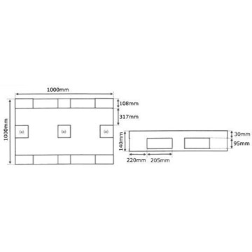 Palet 1000x1000mm 2Trav. 3Pat. - Imagen 2